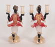 PAIR OF MURANO GLASS CANDLE HOLDERS