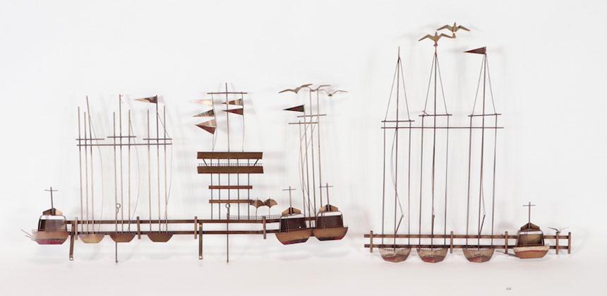 BOATS IN HARBOR WALL SCULPTURE CURTIS JERE (1 of 6)