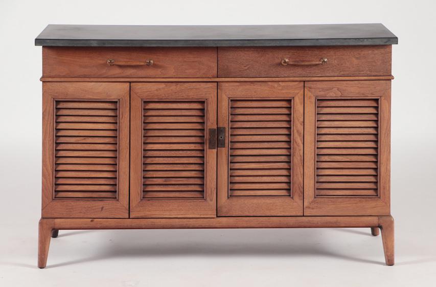 WALNUT AND SLATE SERVER C.1970 (1 of 6)