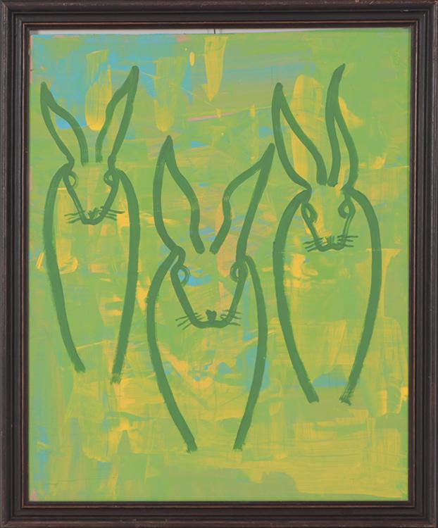 PAINTING OF 3 RABBITS STYLE HUNT SLONEM (1 of 4)