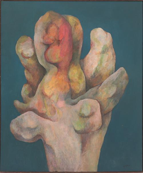 TOM GAUGHAN MID CENTURY PAINTING ABSTRACT CACTUS (1 of 5)