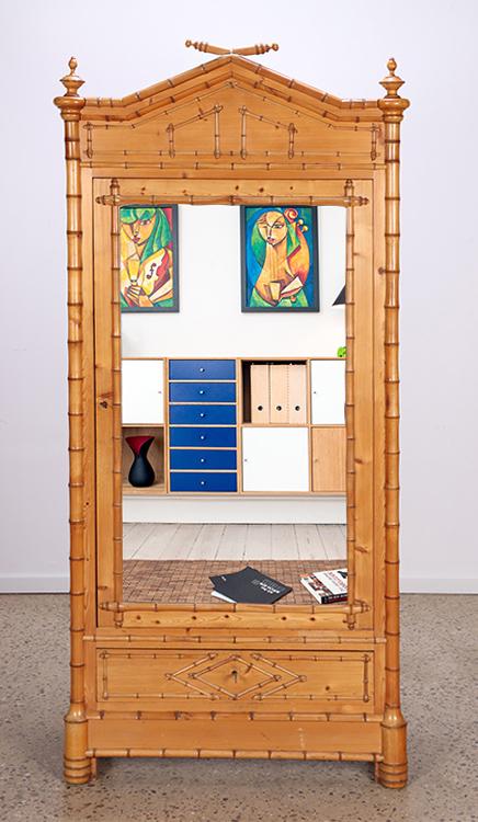 A French faux bamboo single door armoire C 1890. (1 of 5)