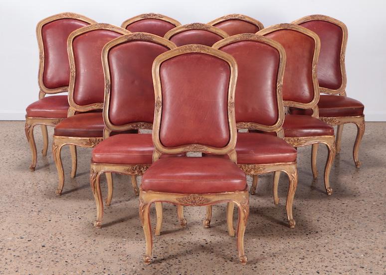 10 PAINTED ITALIAN PIEDMONTES CHAIRS SLIP SEATS (1 of 6)