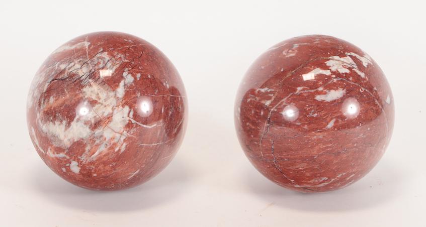 PAIR SOLID MARBLE GARDEN SPHERES (1 of 3)