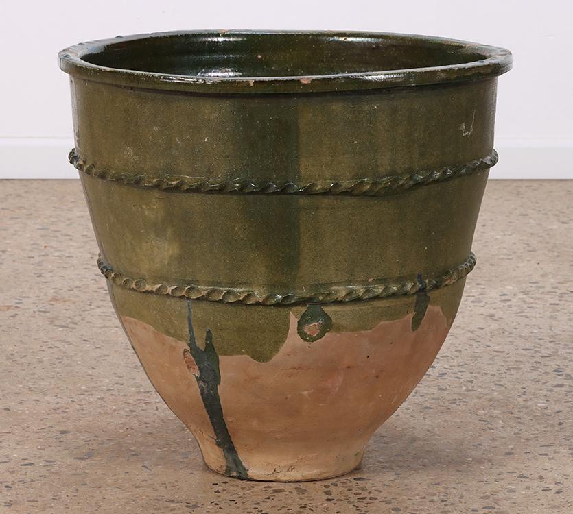 PARTIAL GLAZED EARTHENWARE POT (1 of 4)