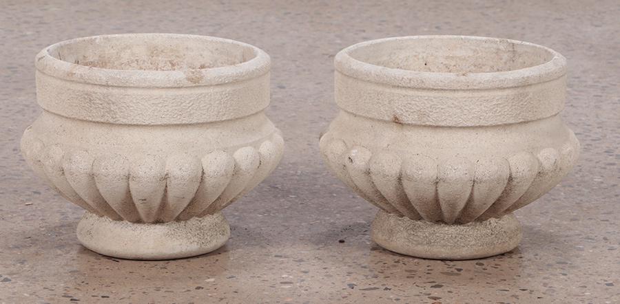 PAIR FRENCH CAST STONE PLANTERS (1 of 4)