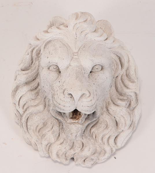 CAST STONE FOUNTAIN HEAD OF A LION (1 of 4)