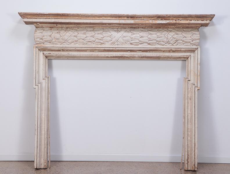 CARVED WOOD FIREPLACE MANTLE LEAD AND BERRY MOTIF (1 of 5)