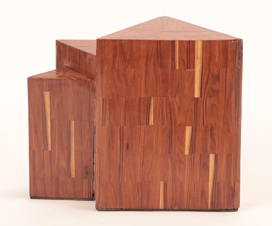 METAMORPHIC TRIANGULAR END TABLE VIBRANT VENEER (1 of 4)