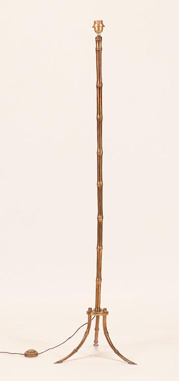 FRENCH BRONZE FAUX BAMBOO FLOOR LAMP BAGUES (1 of 4)