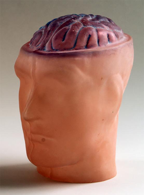 AN ART GLASS PHRENOLOGY HEAD (1 of 6)