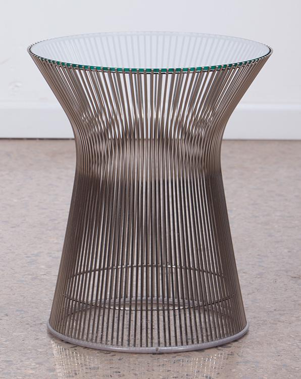PLATNER FOR KNOLL STEEL AND GLASS SIDE TABLE (1 of 3)