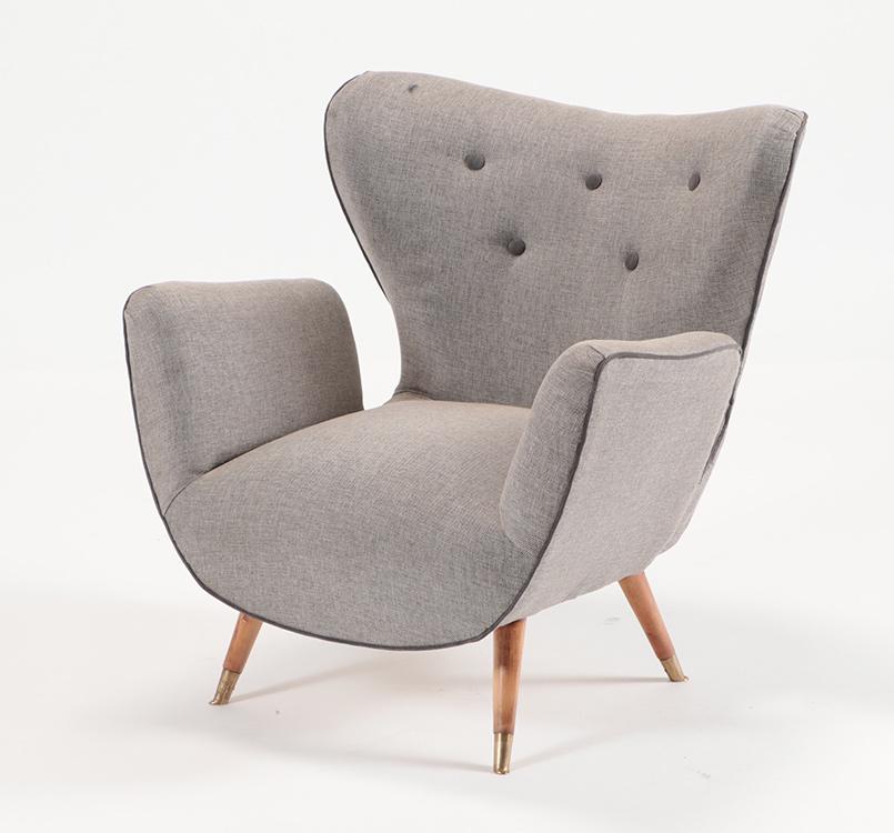 UPHOLSTERED BUTTERFLY CHAIR PAOLA BUFFA C.1950 (1 of 6)