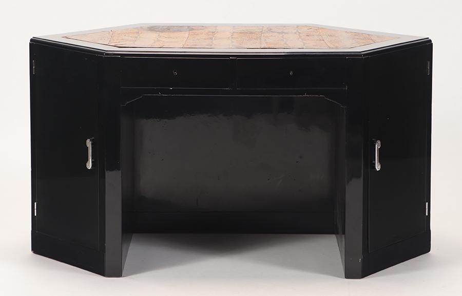 FRENCH ART DECO WRITING DESK SNAKE SKIN TOP C.1940 (1 of 5)