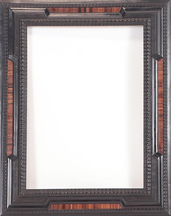 A DUTCH STYLE EBONIZED AND BURLWOOD FRAME C 1940. (1 of 5)