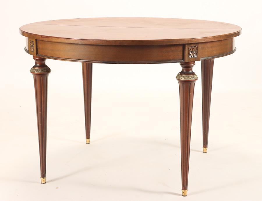 A ROUND MAHOGANY LOUIS XVI STYLE DINING TABLE C (1 of 5)