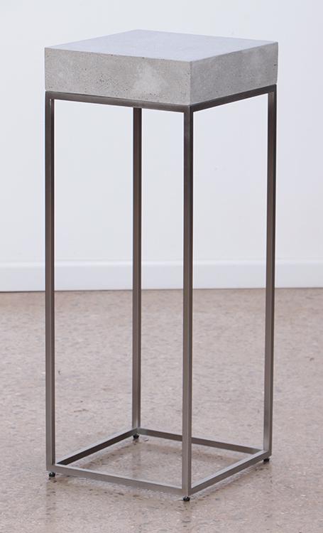 MODERNIST CHROME SIDE TABLE WITH CAST STONE TOP (1 of 3)