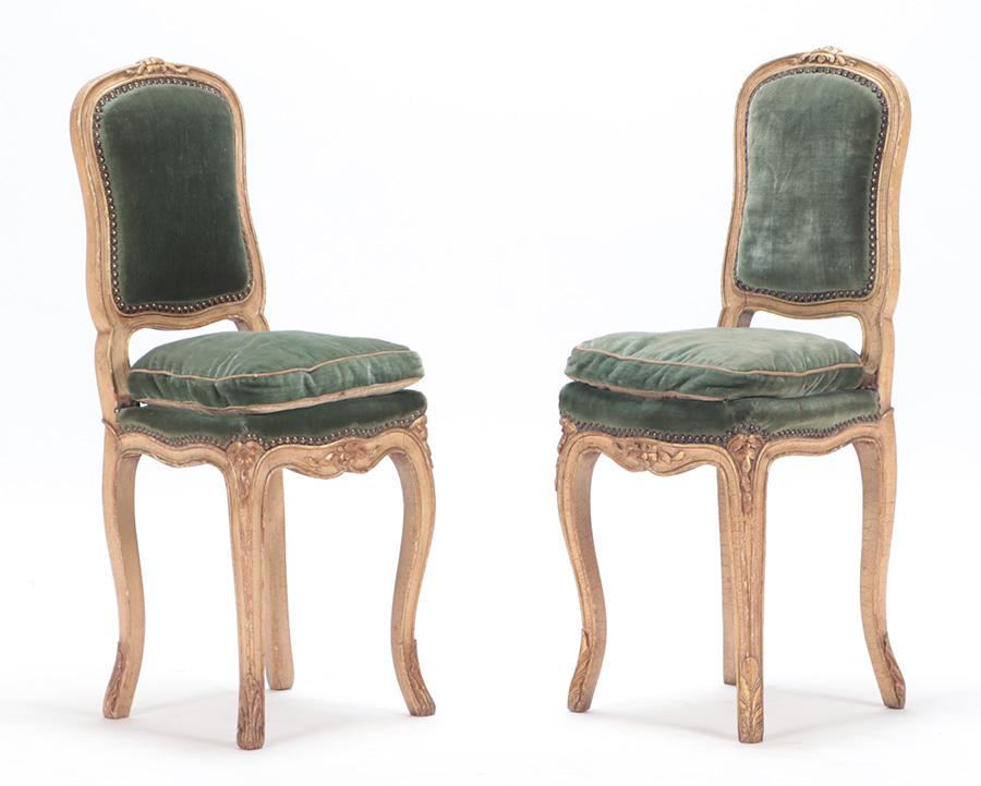 A PETITE PAIR OF PAINTED FRENCH SIDE CHAIRS 1920 (1 of 6)