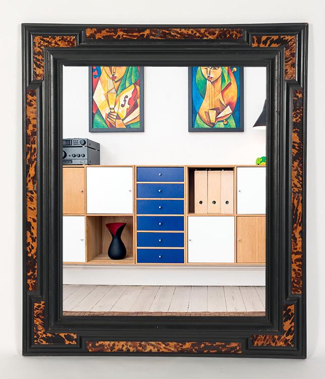 AN EBONIZED FRENCH FAUX TORTOISE MIRROR IN THE (1 of 5)