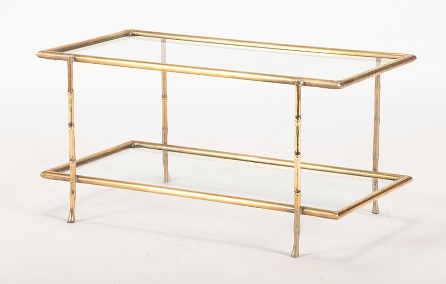 BAMBOO BRONZE GLASS COFFEE TABLE (1 of 4)