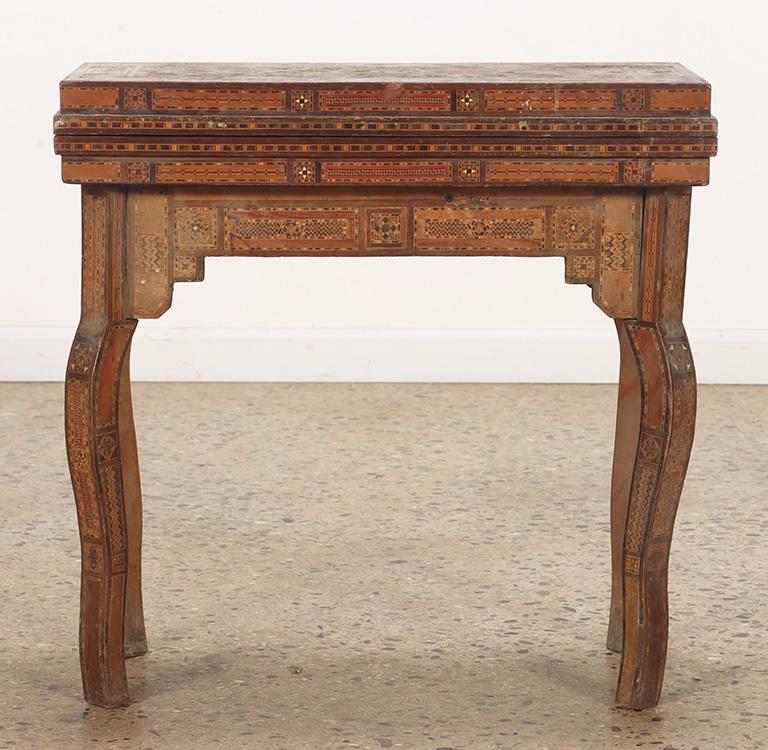SYRIAN INLAID FLIP TOP GAMES TABLE C.1940 (1 of 5)