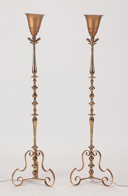 PAIR FRENCH FLOOR LAMPS MANNER SUBES C.1940 (1 of 4)