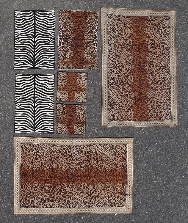ZEBRA CHEETAH LEOPARD CREWEL WORK PRINT RUGS (1 of 4)