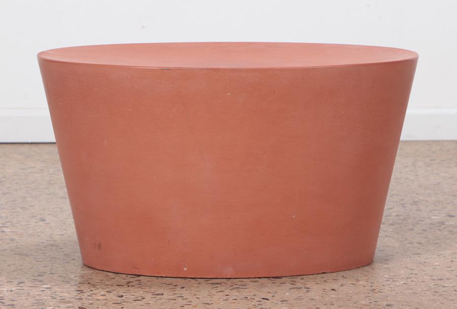 TERRACOTTA STOOL MARKED "KNOLL STUDIOS" (1 of 5)