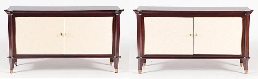 PAIR LELEU STYLE CABINETS BY THOMAS PHEASANT (1 of 9)