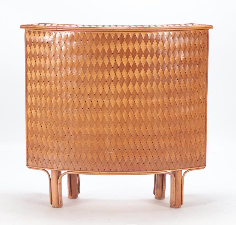 A FRENCH RATTAN BAR COUNTER IN THE MANNER OF (1 of 6)