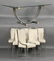 62: MODERN CHROME DINING SET 6 CHAIRS GLASS TABLE
