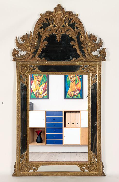 LARGE FRENCH 19TH CENT GILTWOOD MIRROR (1 of 7)