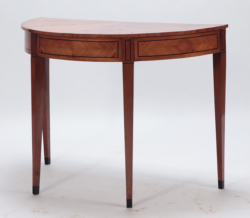 FRUITWOOD DEMILUNE CONSOLE TABLE C.1850 (1 of 5)