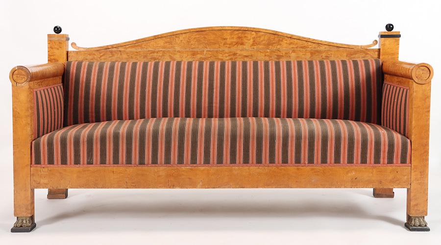 19TH C. BIEDERMEIER SOFA WITH EBONIZED DETAILS (1 of 5)