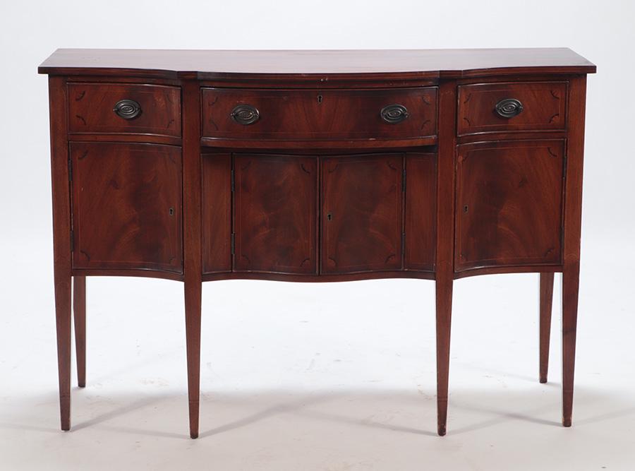HEPPLEWHITE STYLE INLAID MAHOGANY SIDEBOARD C.1940 (1 of 7)