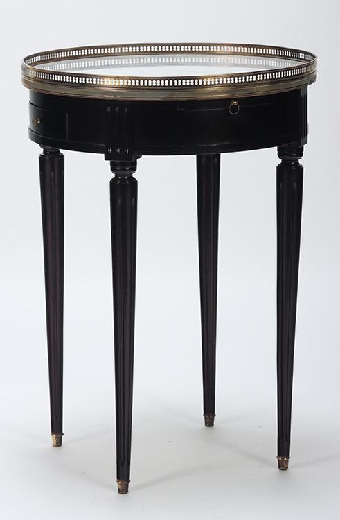 FRENCH EBONIZED MARBLE TOP OCCASIONAL TABLE HAVING (1 of 4)