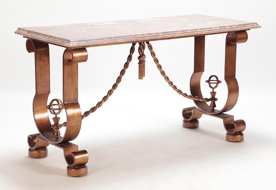 GILT IRON CONSOLE TABLE IN THE MANNER OF ANDRE (1 of 8)