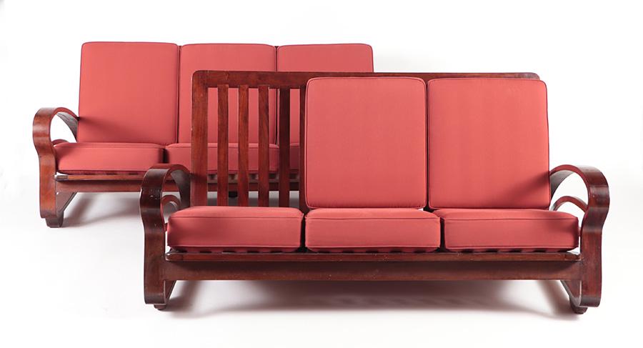PAIR AUSTRIAN ART DECO STYLE SOFAS (1 of 5)