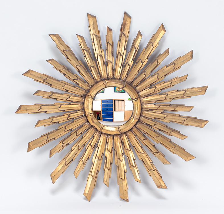 Giltwood Sunburst  Mirror C 1960. Ht: 23.5" (1 of 5)