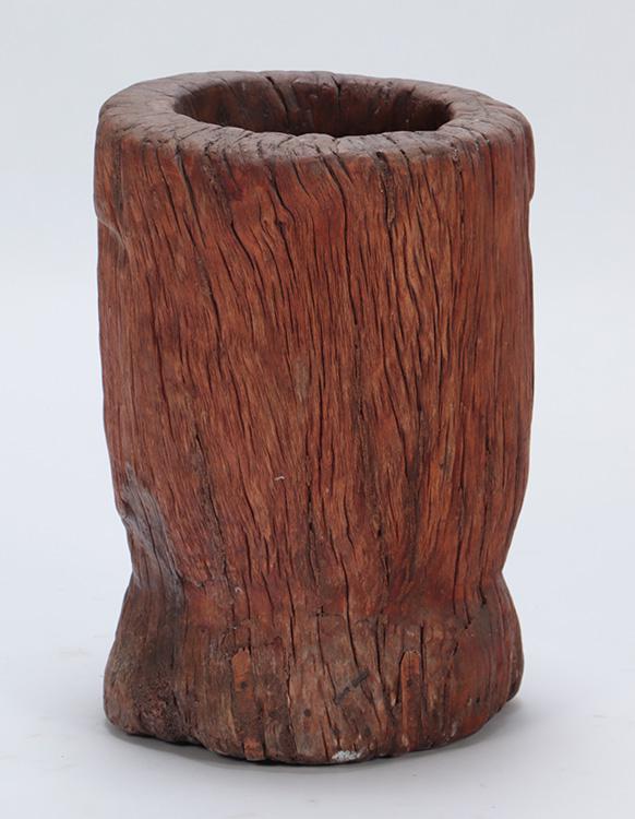 Rustic carved wooden umbrella stand. Ht: 20" Wd: 13.5" (1 of 3)