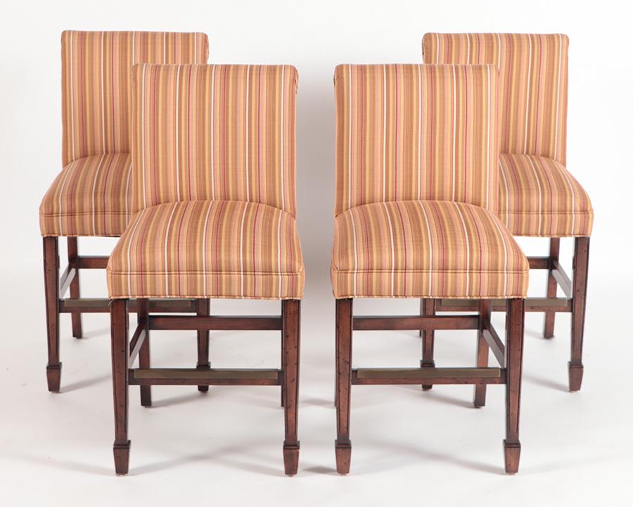Four upholstered counter stools. Ht: 38.25" Wd: 19.25" Dpth: 24.5" Seat: 24.5" (1 of 6)