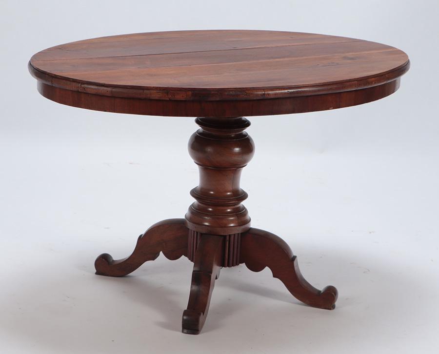 Continental nineteenth century oval pedestal table; Ht: 28.5" Wd: 45" Dpth: 31" (1 of 5)