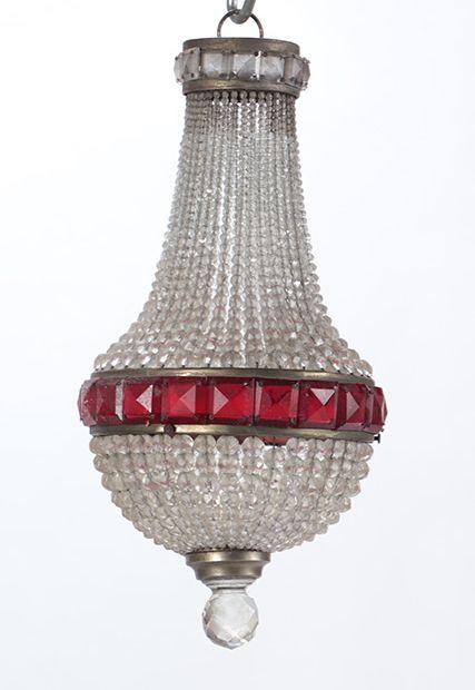 SMALL BALOON FORM CRYSTAL CHANDELIER C 1940. (1 of 4)