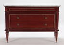 FRENCH MAHOGANY BRONZE MOUNTED COMMODE IN THE LOUIS XVI STYLE C 1950.