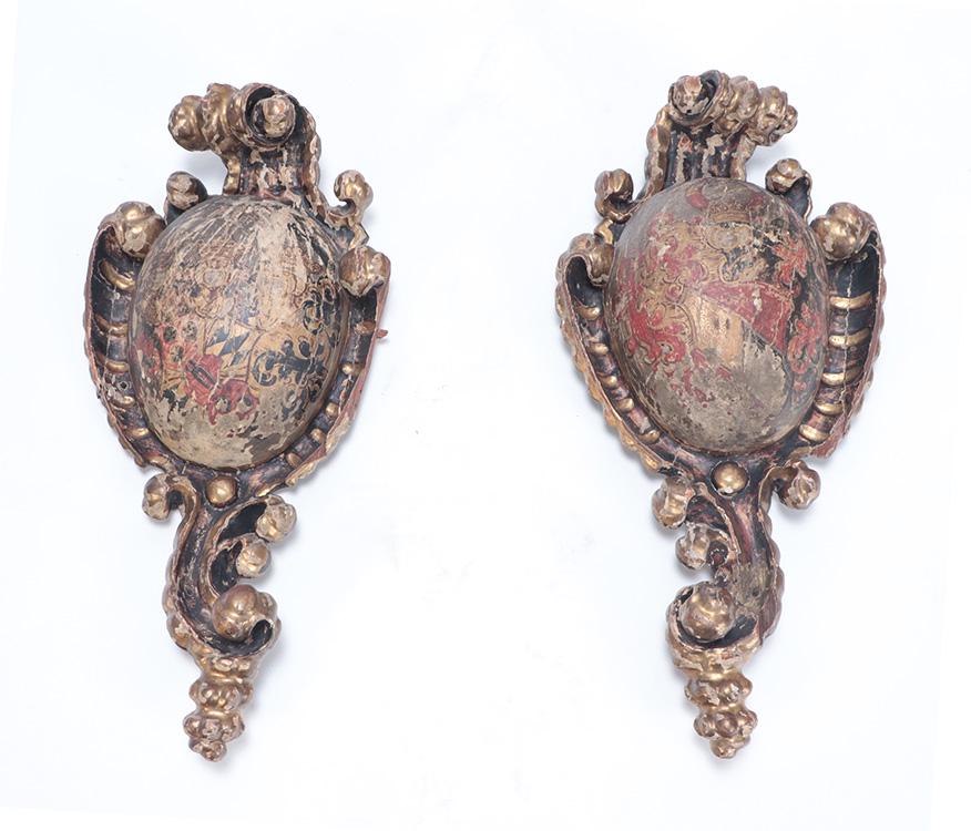 PAIR 18TH CENT CONTINENTAL ARCHITECTURAL APPLIQUES (1 of 10)