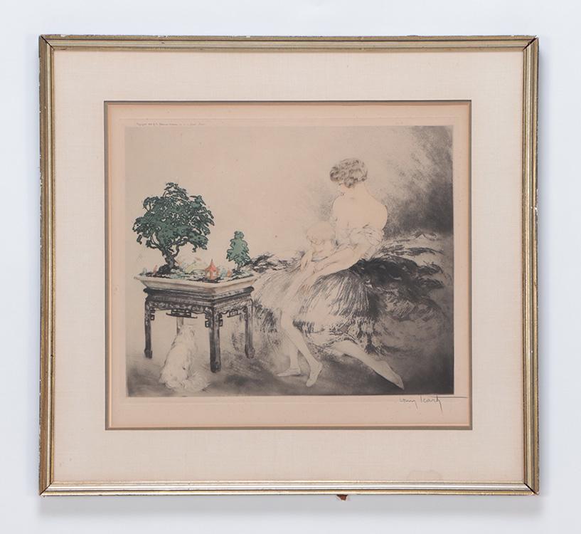 LOUIS ICART "LE JARDIN JAPONAIS" COLOUR ETCHING (1 of 8)