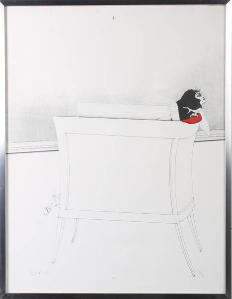 PAUL WUNDERLICH WOMAN IN CHAIR SIGNED ARTWORK: Paul Wunderlich (German/French, 1927-2010) Woman in Chair signed lower left in pencil 'Wunderlich, 36/80.' Ht: 26.5" Width: 20.5"