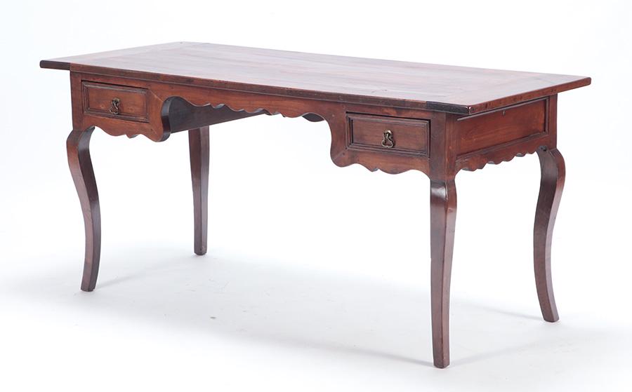 PROVINCIAL STYLE TWO DRAWER FRENCH WRITING DESK. (1 of 5)