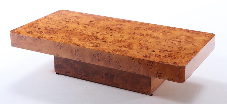 FRENCH BURL WOOD FLOATING COFFEE  TABLE C 1970. (1 of 4)