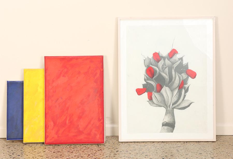 TWO SIGNED WORKS OF ART INCLUDING A THREE TIER DIMENSIONAL ACRYLIC ON CANVAS. (1 of 9)